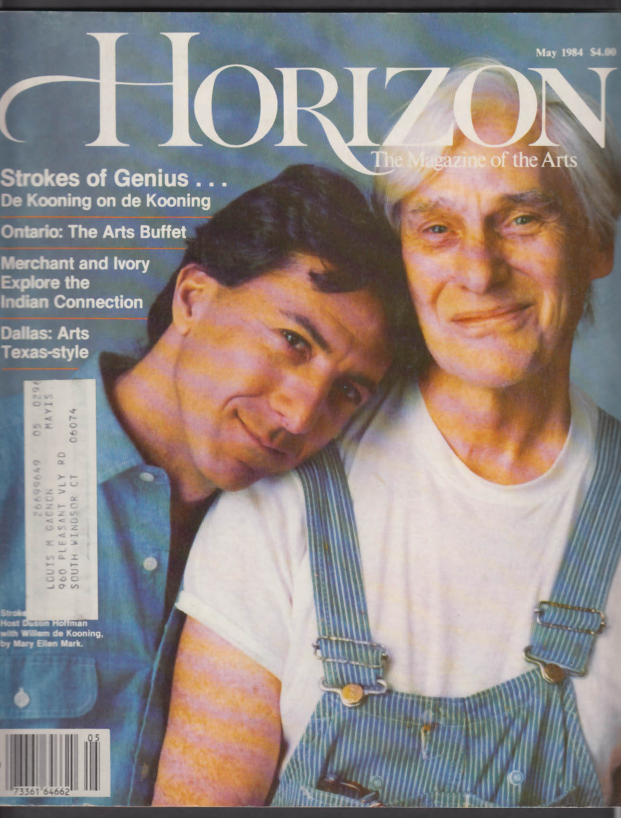 Image for HORIZON Willem De Kooning Dustin Hoffman Merchant-Ivory + 5 1984