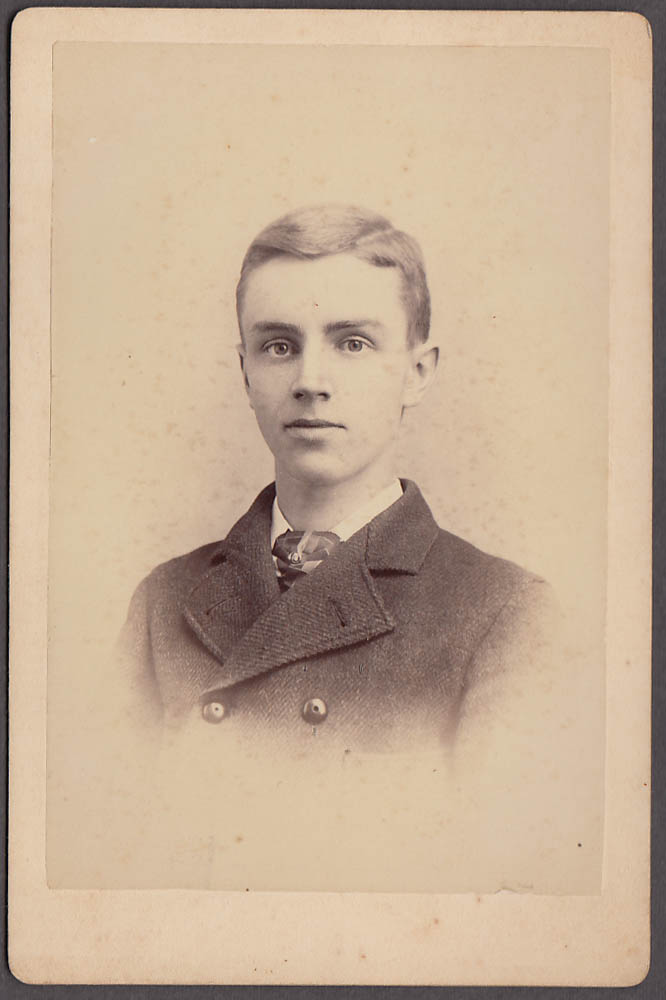 Image for Young man Jerry Crowley cabinet by Langill Darthmouth Hanover NH 1880s