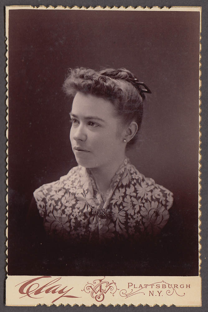 Image for Ella Cunningham hair up cabinet by J W Clay Plattsburgh NY 1880s