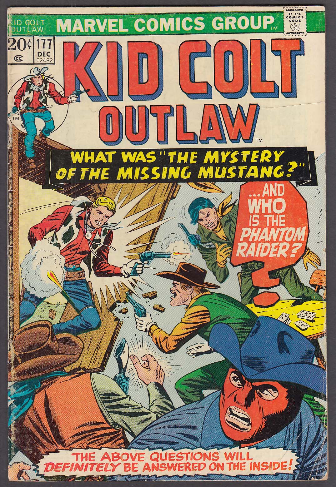 Image for KID COLT OUTLAW #177 Marvel comic book 12/1973