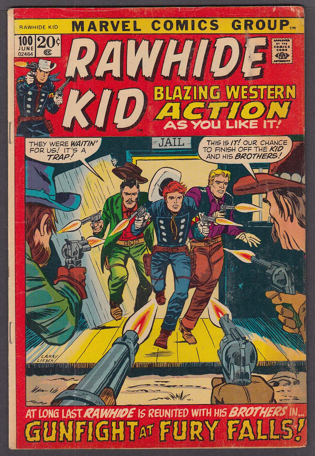 Image for RAWHIDE KID #100 Marvel comic book 6 1972
