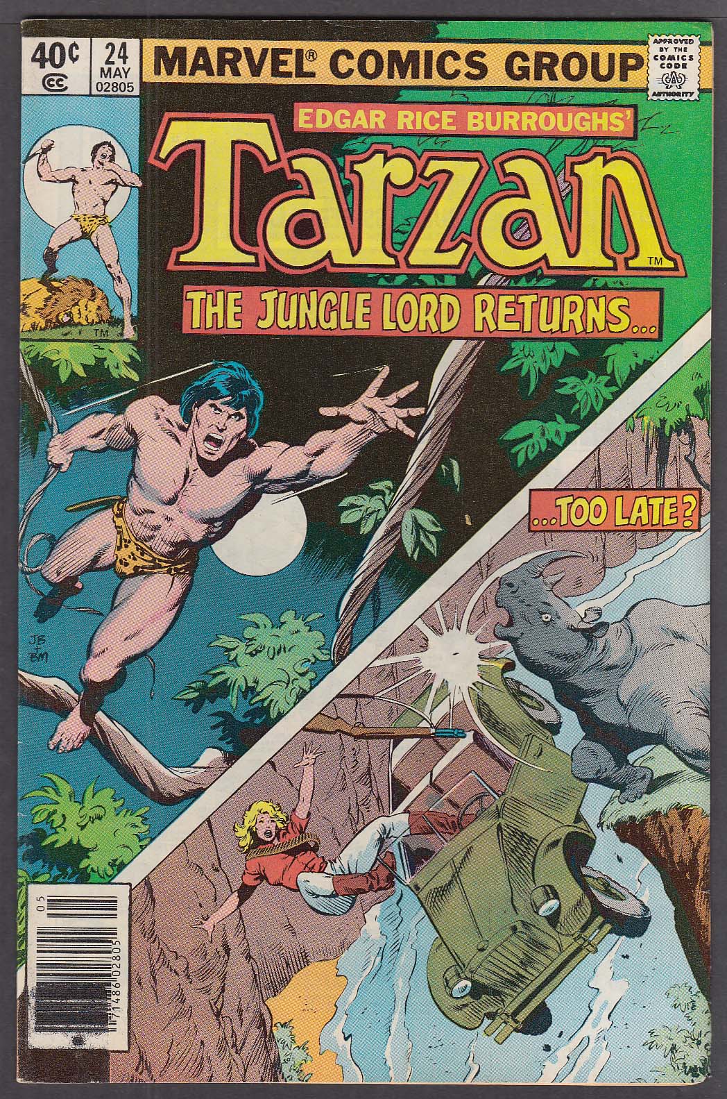 Image for TARZAN #24 Marvel comic book Burroughs 5 1979