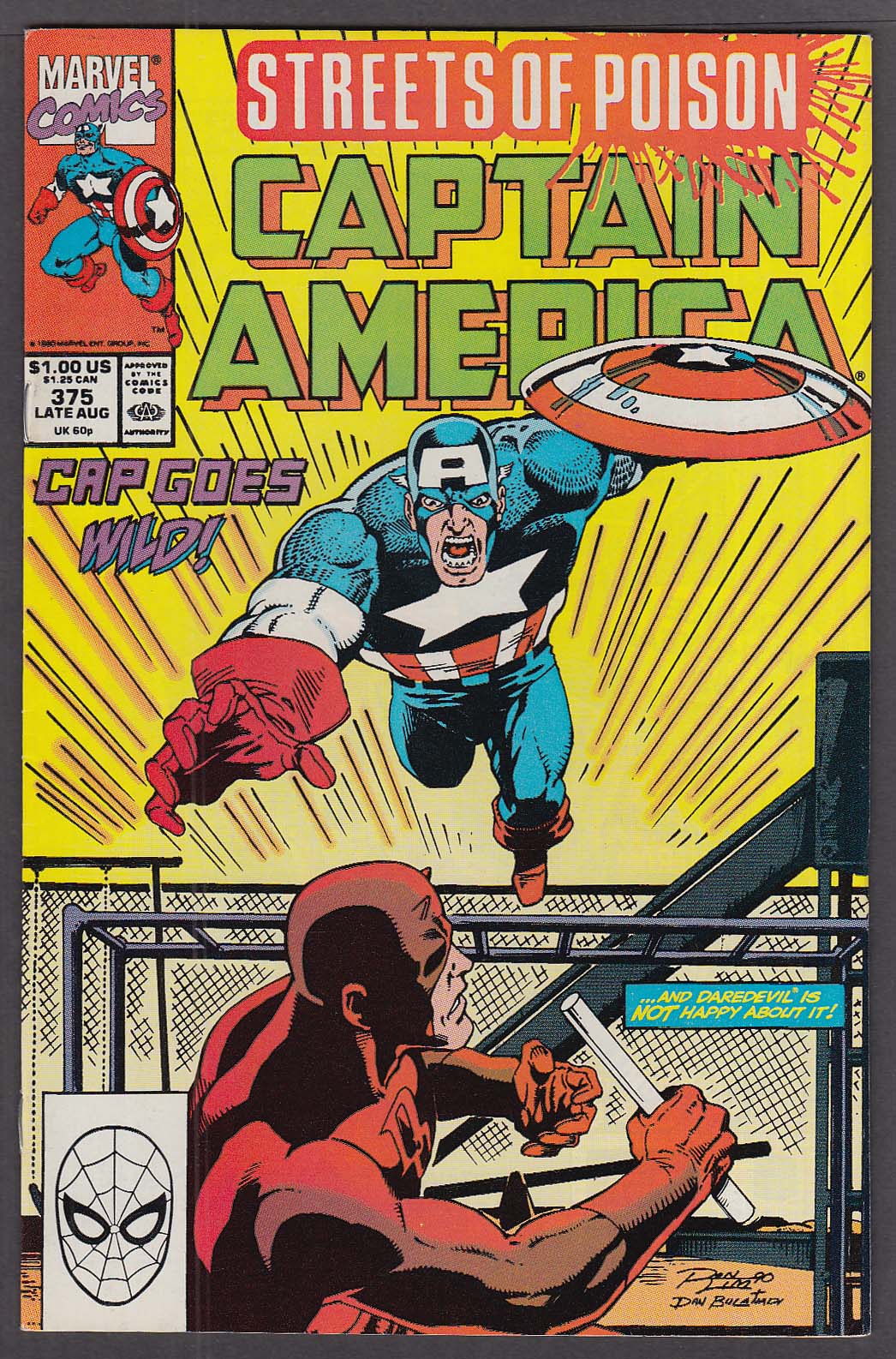 Image for CAPTAIN AMERICA #375 Marvel comic book Daredevil Late 8/1990