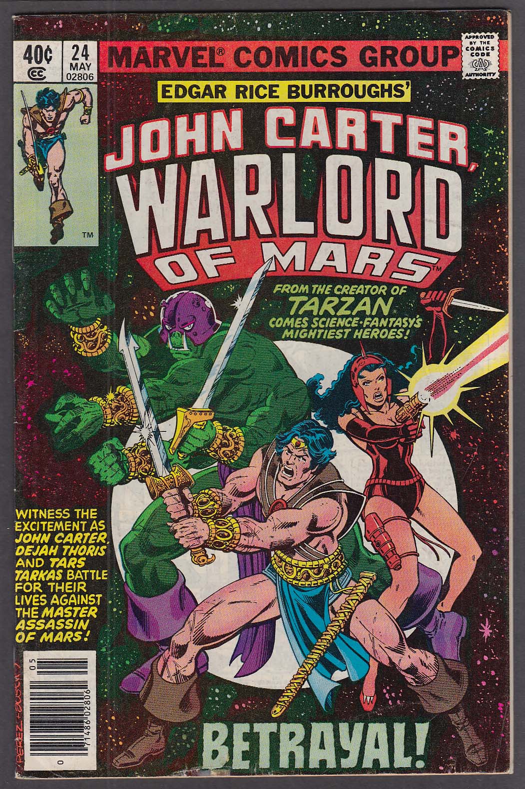Image for JOHN CARTER WARLORD OF MARS #24 Marvel comic book 5 1979 Edgar Rice Burroughs