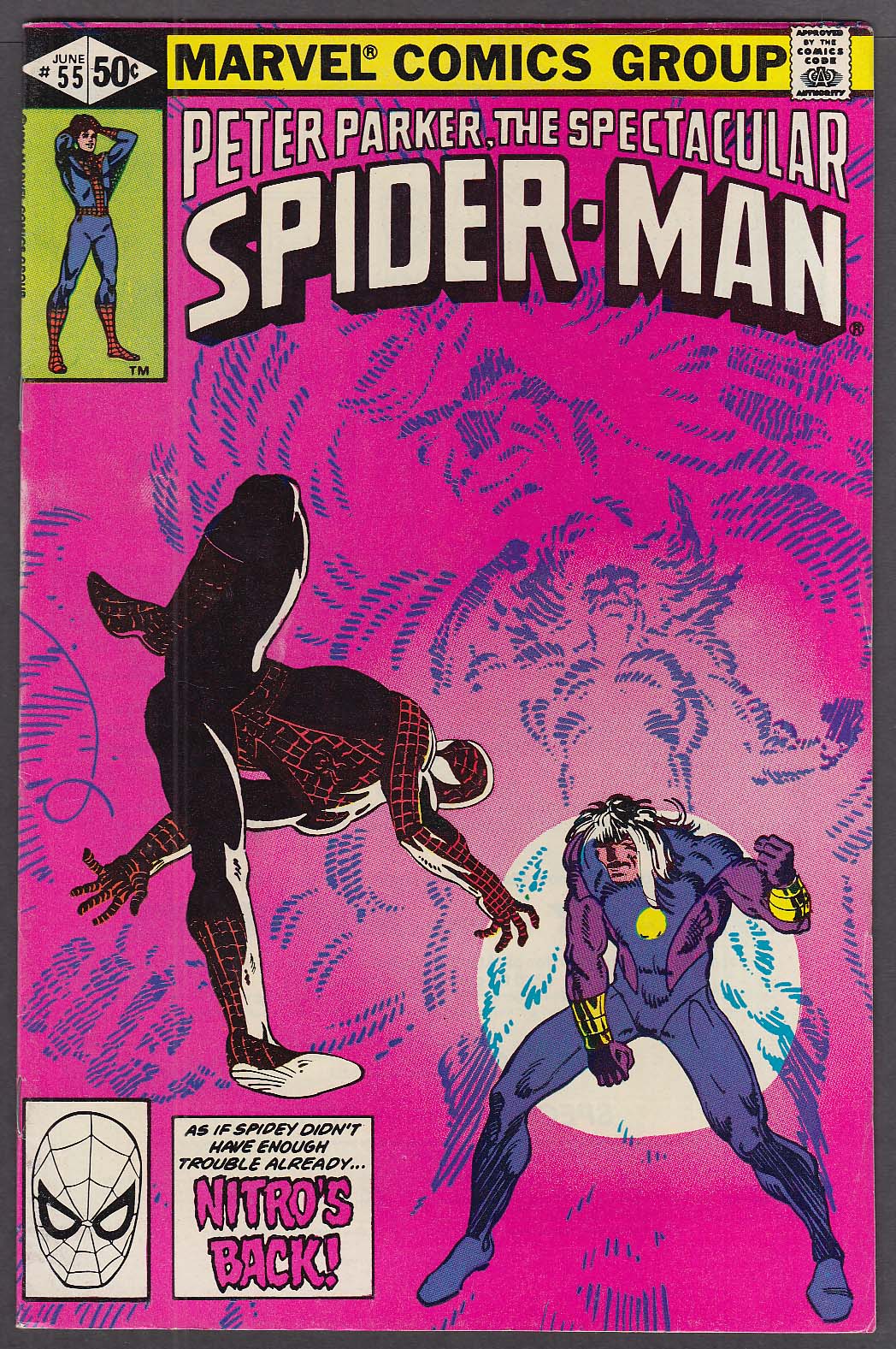 Image for PETER PARKER SPECTACULAR SPIDER-MAN #55 Marvel comic book 6 1981