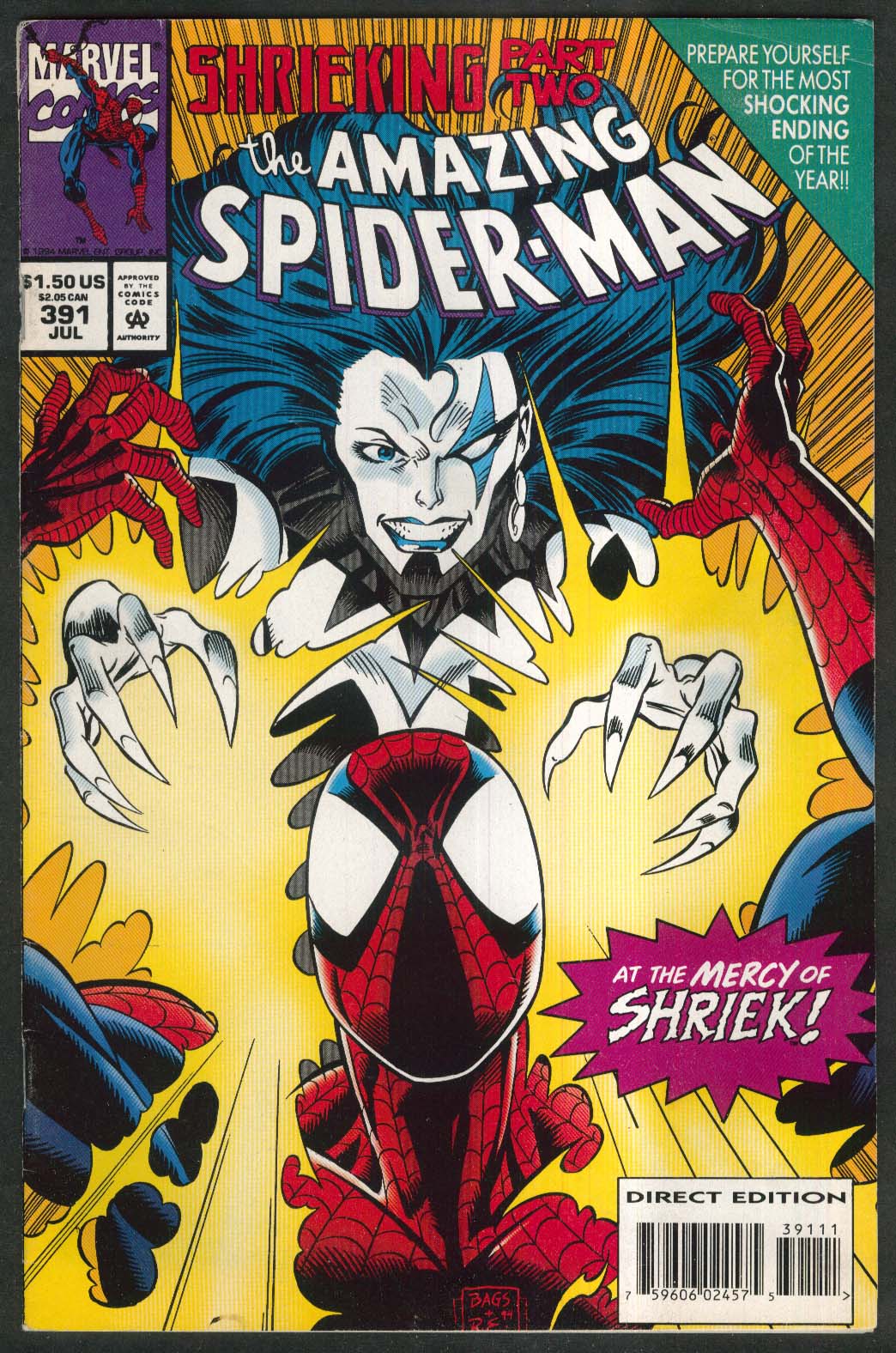 Image for AMAZING SPIDER-MAN #391 Marvel comic book 7 1994