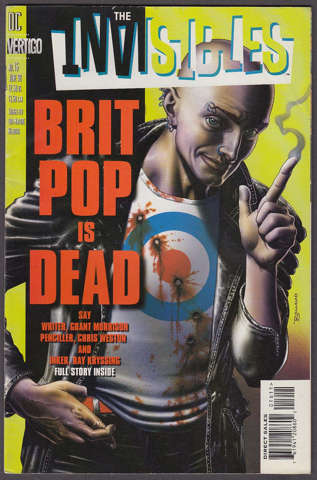 Image for The INVISIBLES #16 Vertigo comic book 6 1998