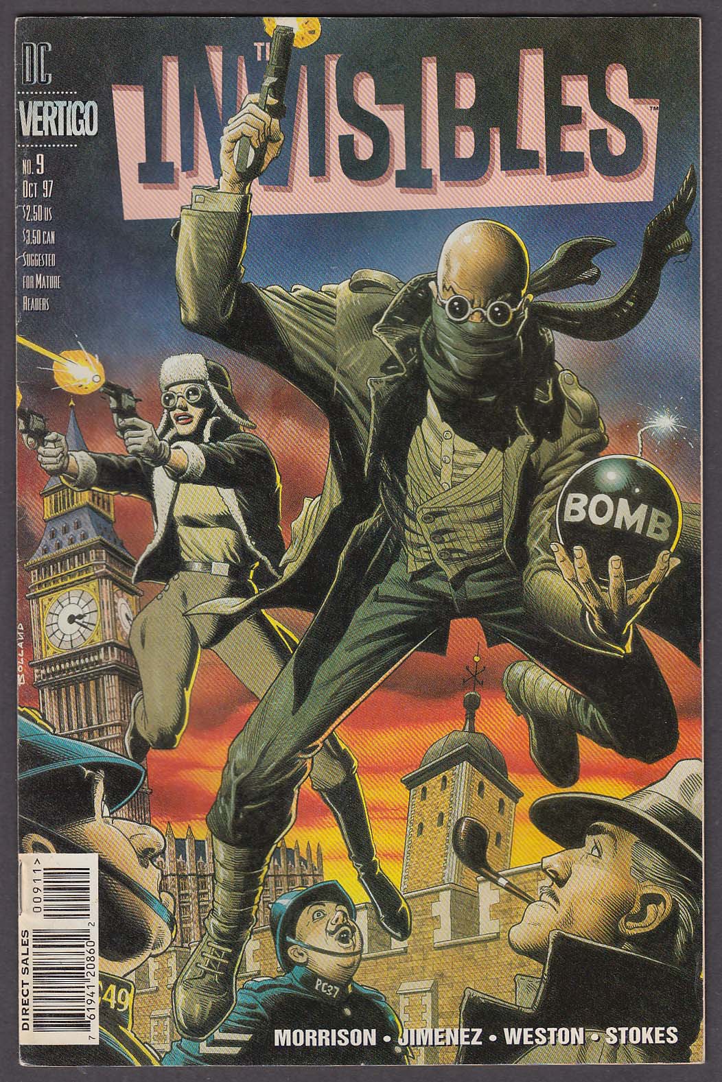 Image for The INVISIBLES #9 Vertigo comic book 10 1997