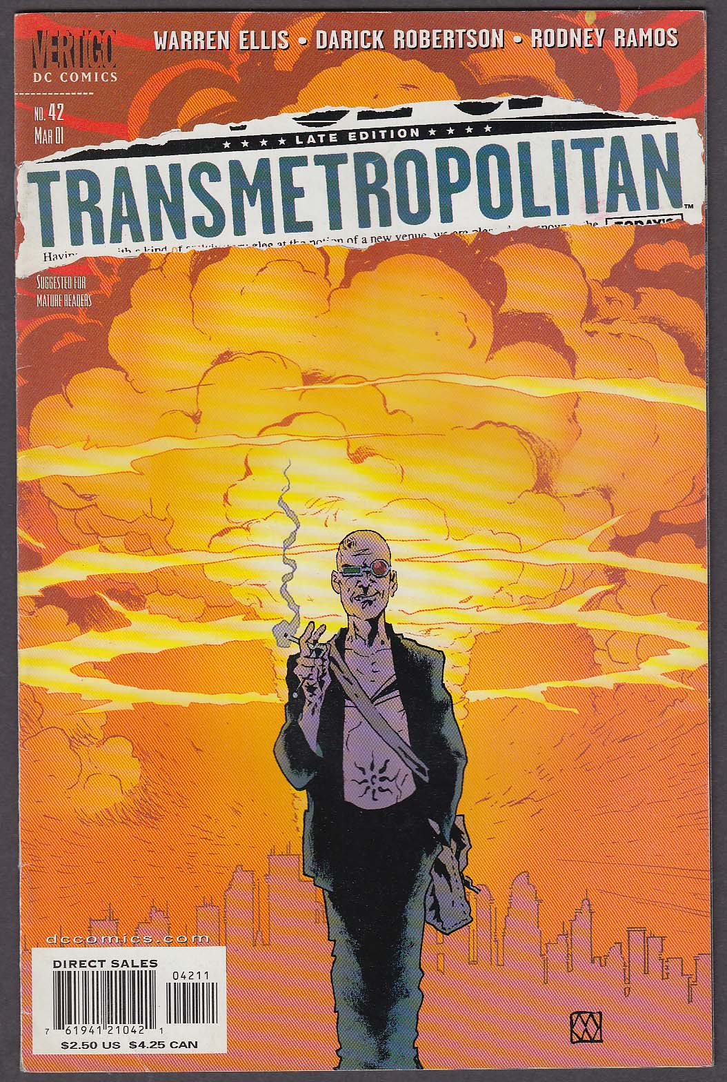 Image for TRANSMETROPOLITAN #42 Vertigo comic book 3 2001