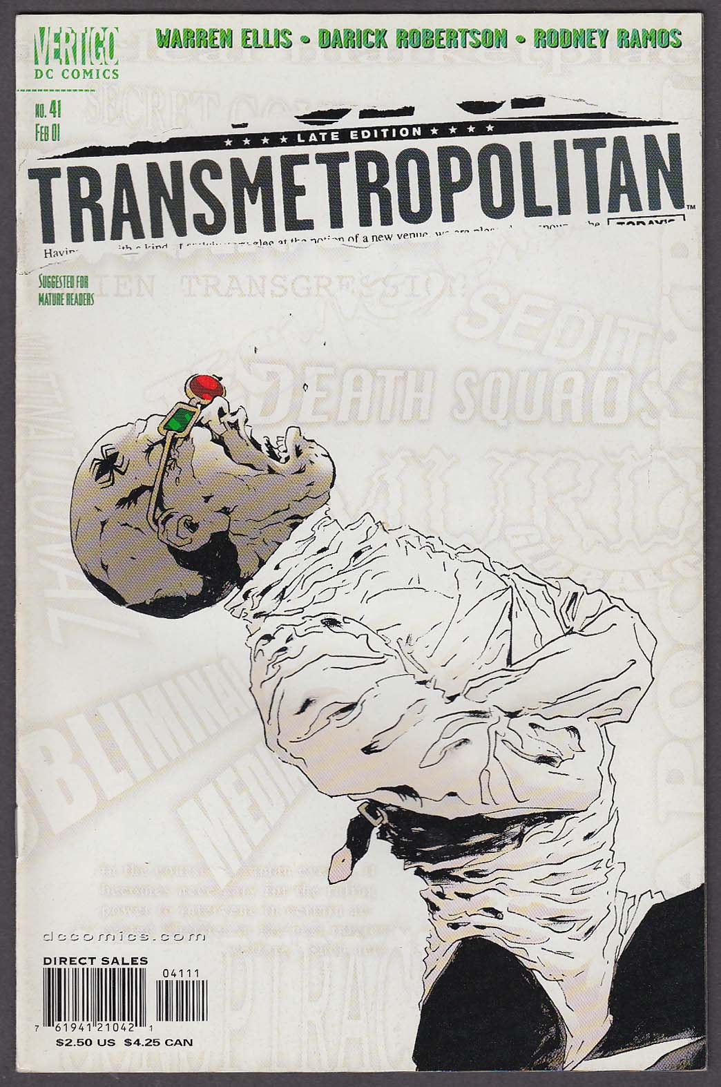 Image for TRANSMETROPOLITAN #41 Vertigo comic book 2 2001