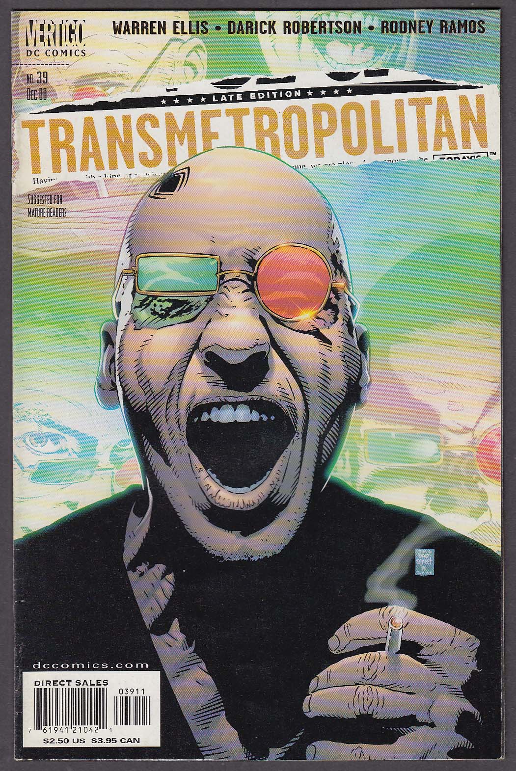 Image for TRANSMETROPOLITAN #39 Vertigo comic book 12 2000