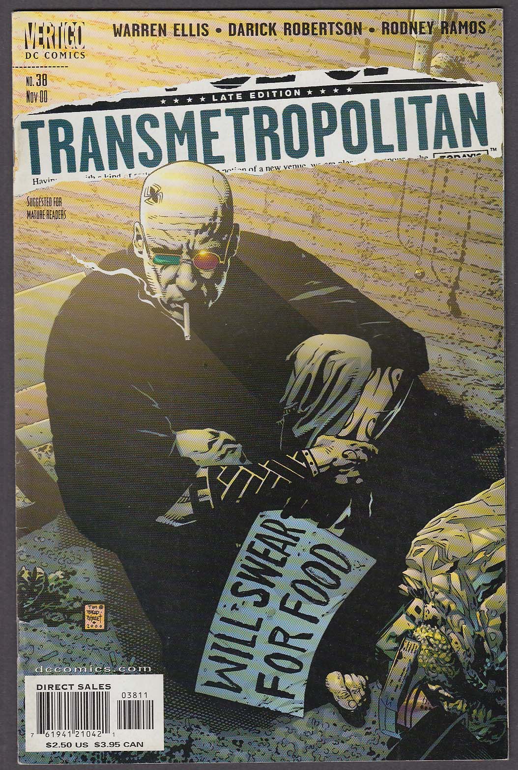 Image for TRANSMETROPOLITAN #38 Vertigo comic book 11 2000