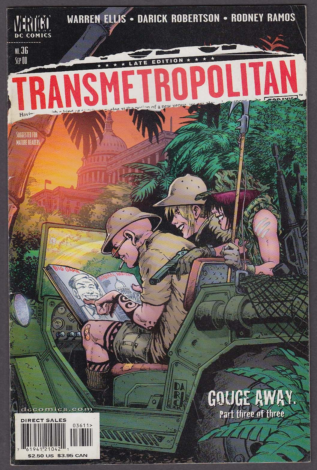 Image for TRANSMETROPOLITAN #36 Vertigo comic book 9 2000