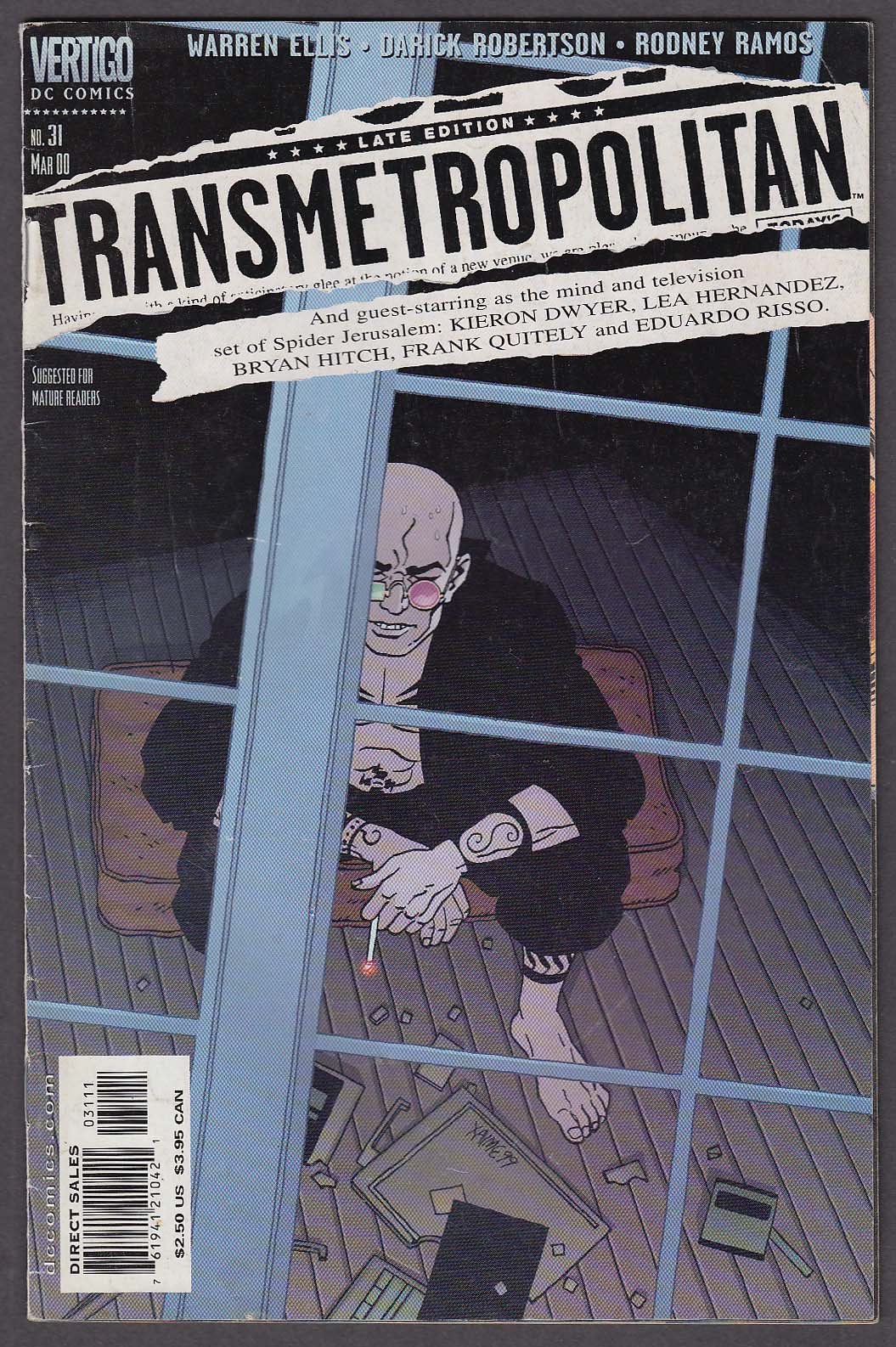 Image for TRANSMETROPOLITAN #31 Vertigo comic book 3 2000