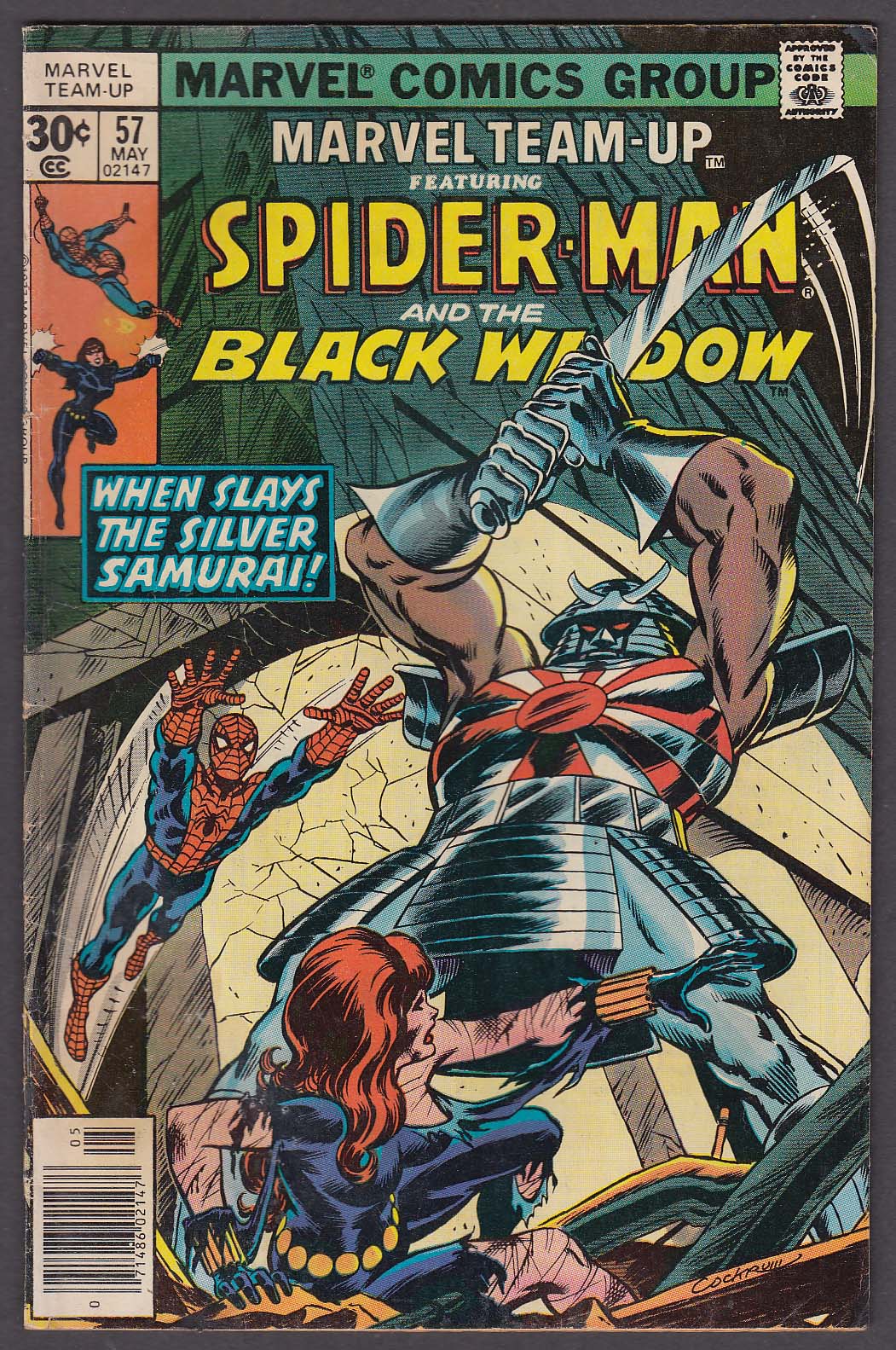 Image for MARVEL TEAM-UP #57 comic book 5 1977 Spider-Man Black Widow Silver Samurai
