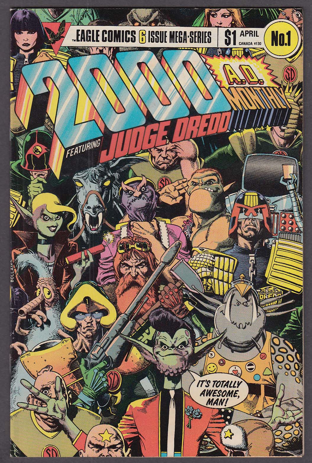 Image for 2000 AD MONTHLY #1 Eagle comic book 4 1985 Judge Dredd