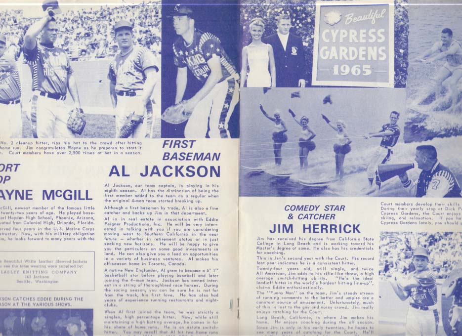 Eddie Feigner The King & His Court Softball Exhibition Team program 1966