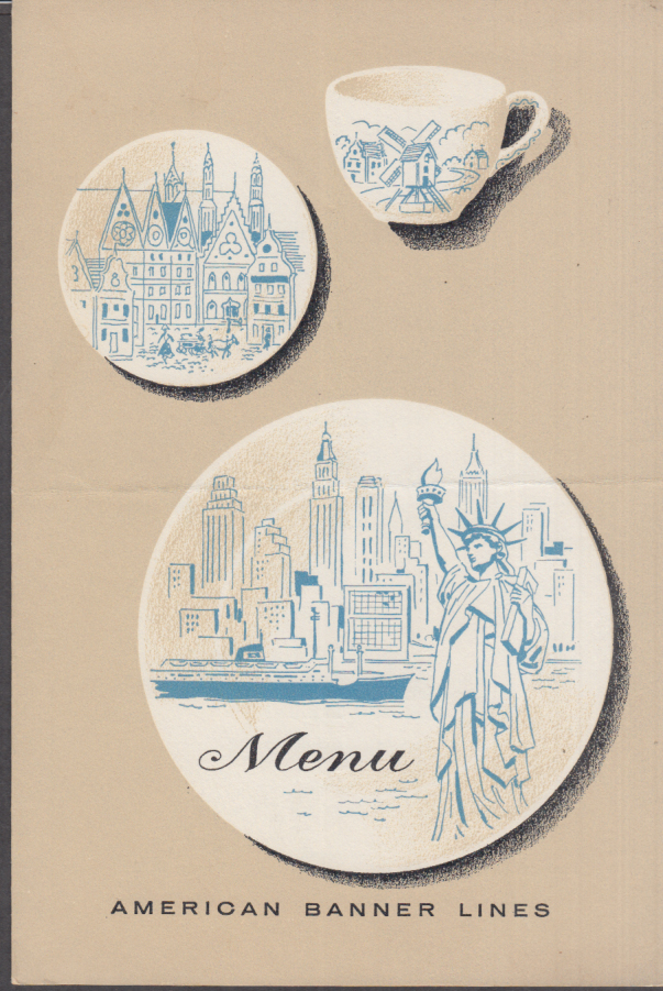 Image for American Banner Lines S S Atlantic Luncheon Menu 3/30 1959