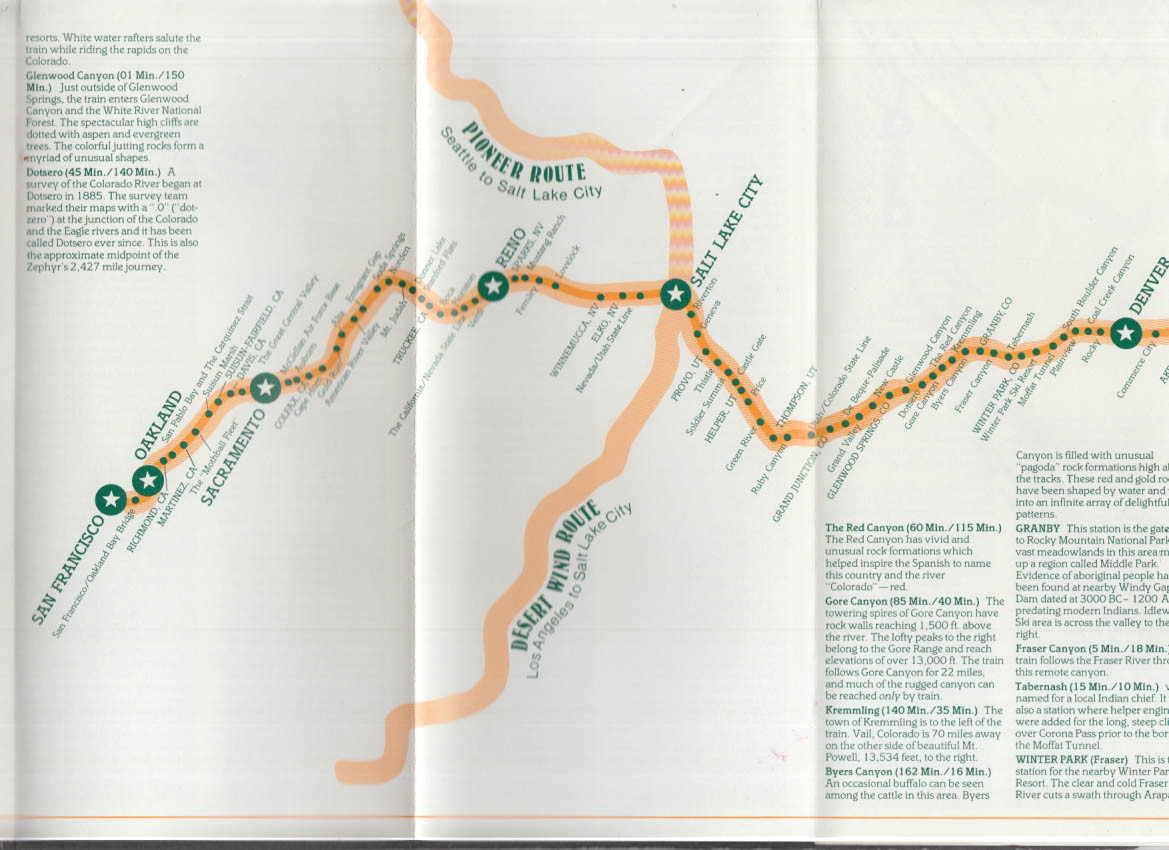 Amtrak California Zephyr SFSLCChicago Desert Wind & Pioneer Route
