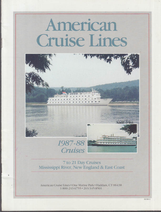 Image for American Cruise Lines Mississippi New England East Coast Cruise brochure 1987-88