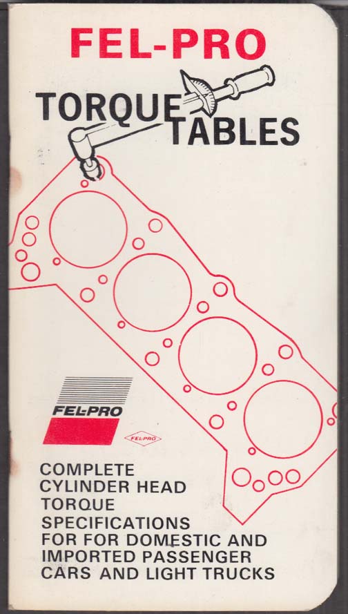 Image for Fel-Pro Head Gasket Torque Tables 1975 US & Foreign Cars & Light Trucks