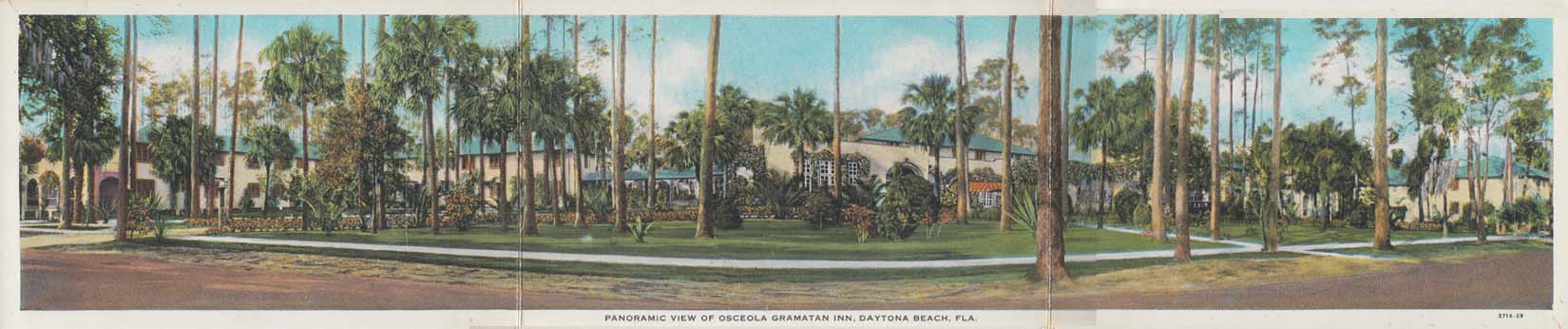 Image for Osceola Gramatan Inn & Cottages Daytona Beach FL 3-panel folding postcard 1934