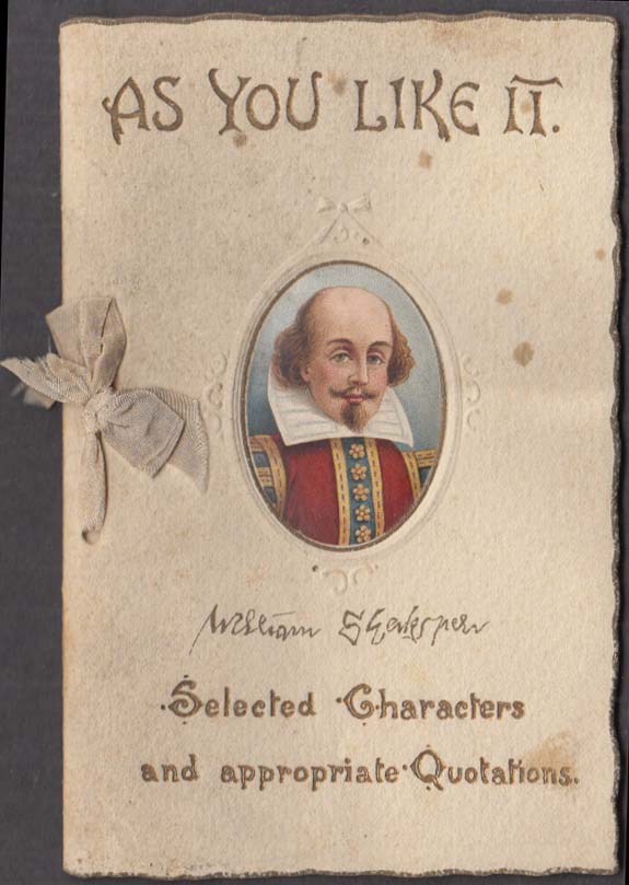 Image for Shakespeare's As You Like It Christmas chromolithograph booklet ca 1910