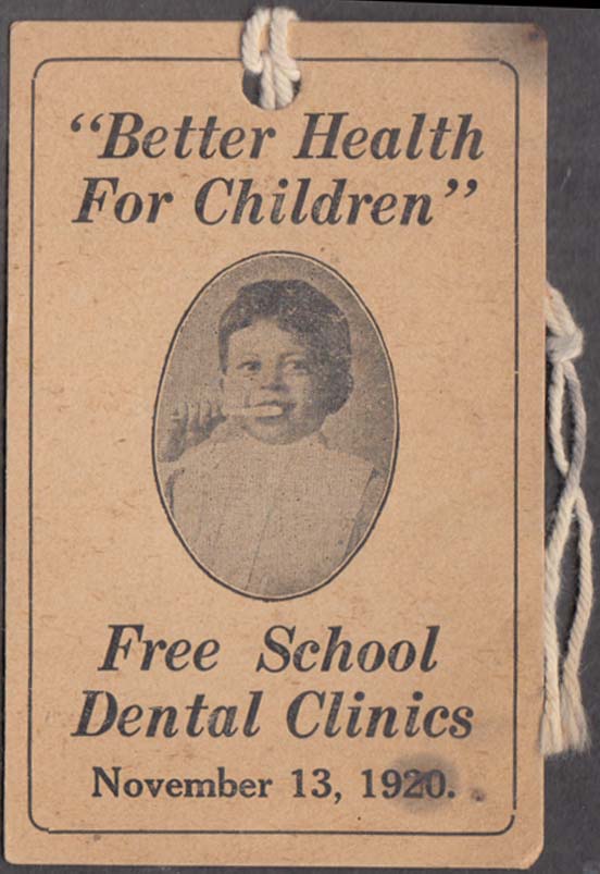 Image for Better Health for Children tag Free School Cental Clinics 1920