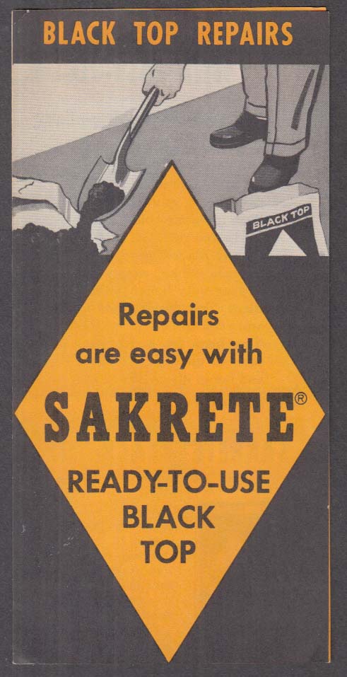 Image for Sakrete Ready-to-Use Black Top Repairs sales folder 1950s