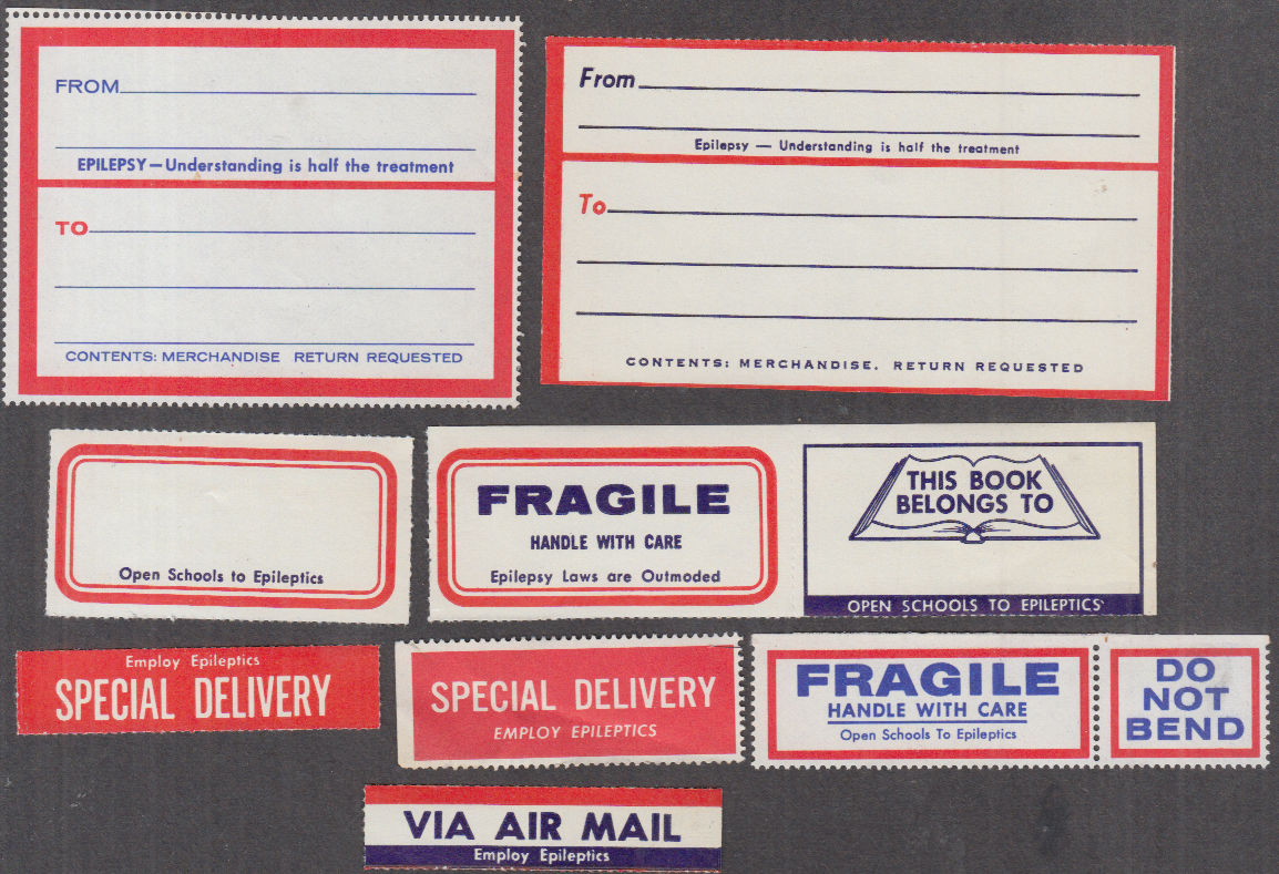 Image for Epilepsy stickers ca 1950s Employ epileptics; Laws outdated; Open Schools