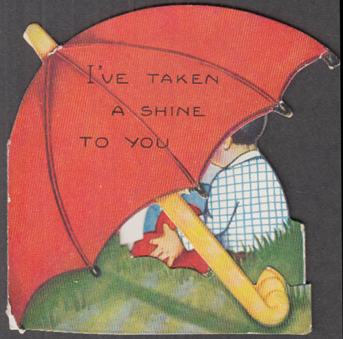 Image for I've taken a shine to you folding Valentine card ca 1920s
