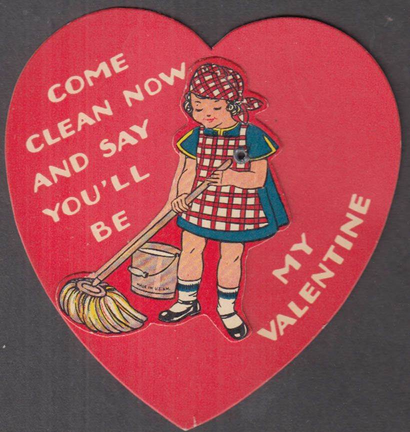 Image for Come Clean Now & Say You;ll Be My Valentine mechanical card ca 1950s