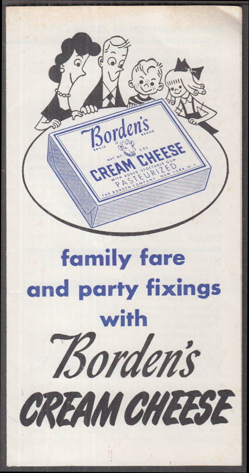 Image for Borden's Cream Cheese Family Fare & Party Fixings recipe folder 1952