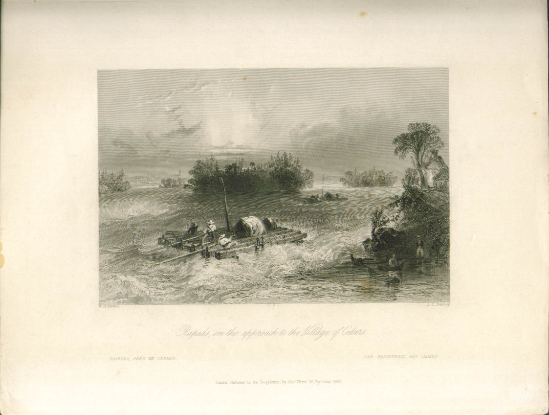 Image for Rapids near Village of Cedars ON Bartlett engraving 1840