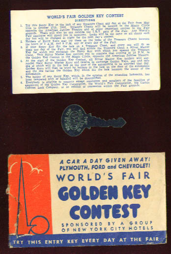 Image for 1940 New York World's Fair Golden Key Contest