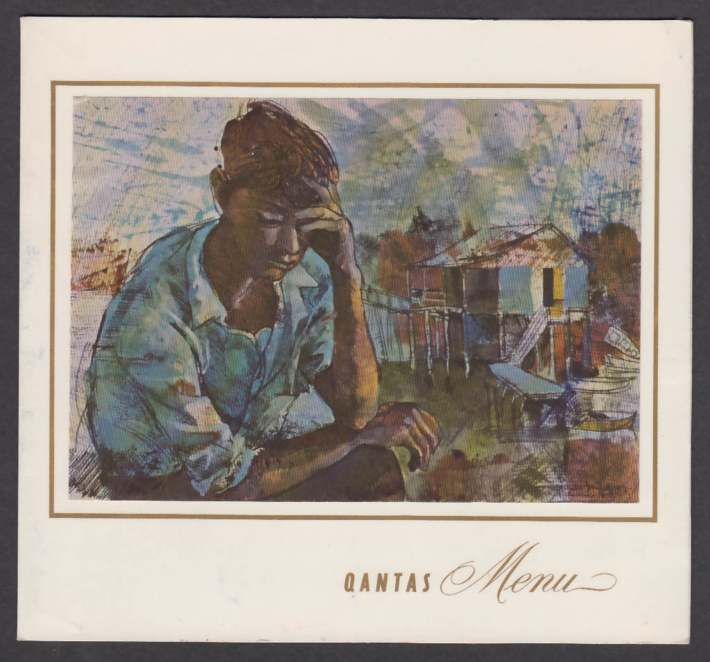 Image for Qantas Airlines in-flight menu 1960s