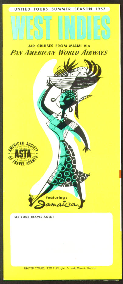 Image for Pan American West Indies United Tours Summer 1957 brochure