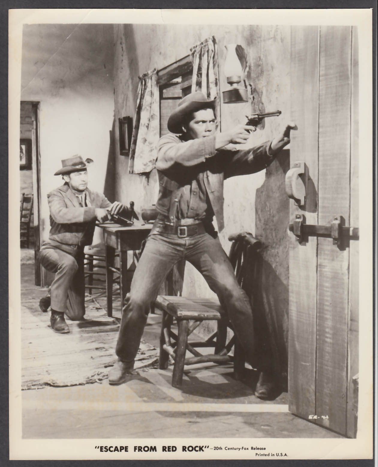 Image for Escape from Red Rock scene 8x10 publicity photo 1957 shootout scene