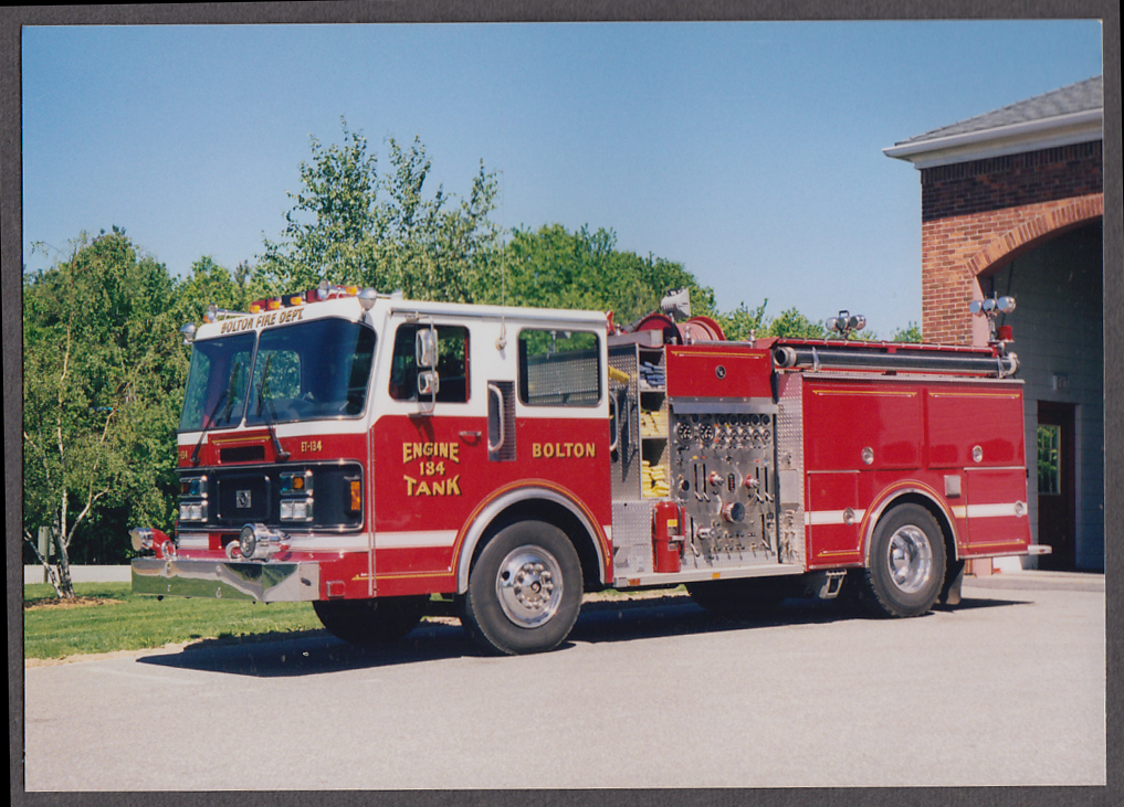 Image for Bolton MA FD Tank Pumper Engine #134 fire truck photo