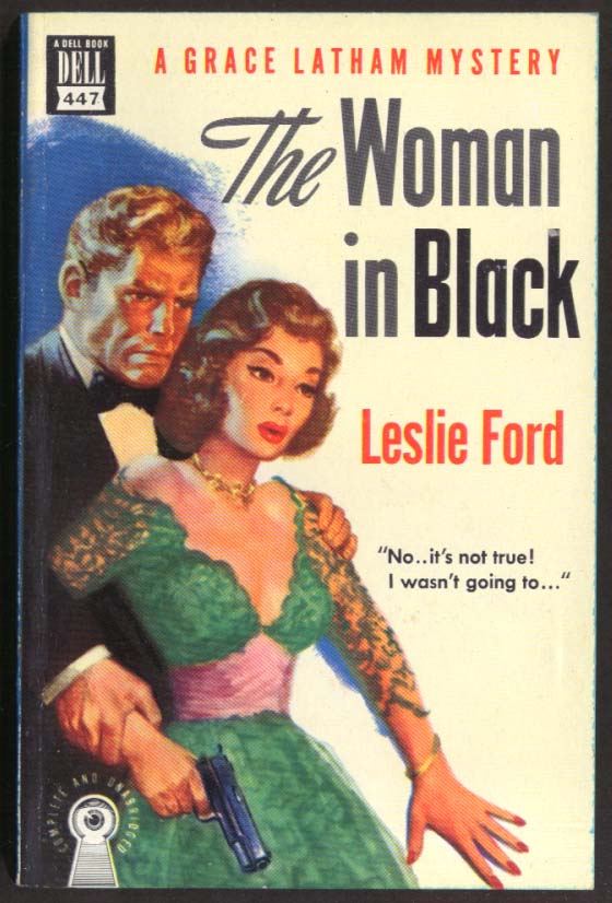 Image for Leslie Ford: The Woman in Black Dell Mapback #447 GGA cleavage .45 automatic