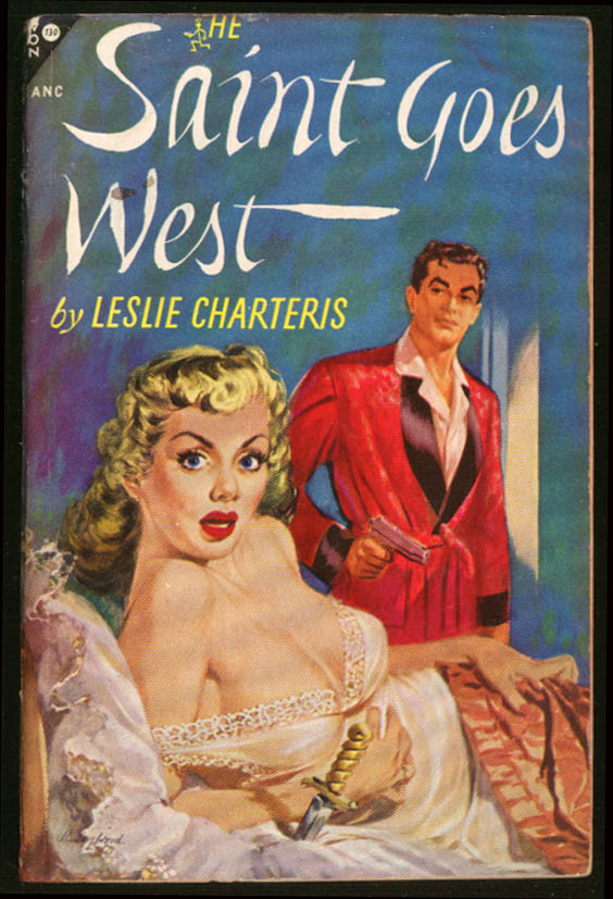 Image for Charteris: The Saint Goes West GGA pb blonde bosoms nightgown man pistol dagger