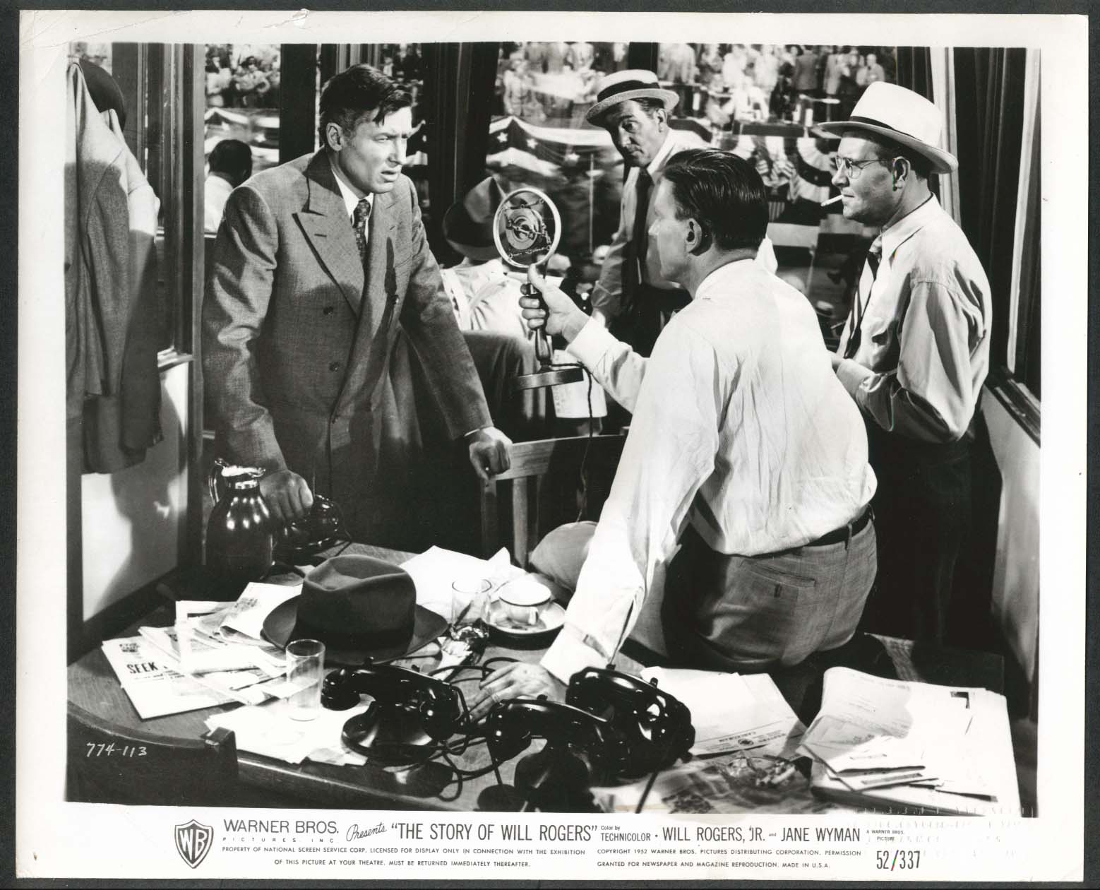 Image for The Story of Will Rogers campaign interview 8x10 photograph 1952