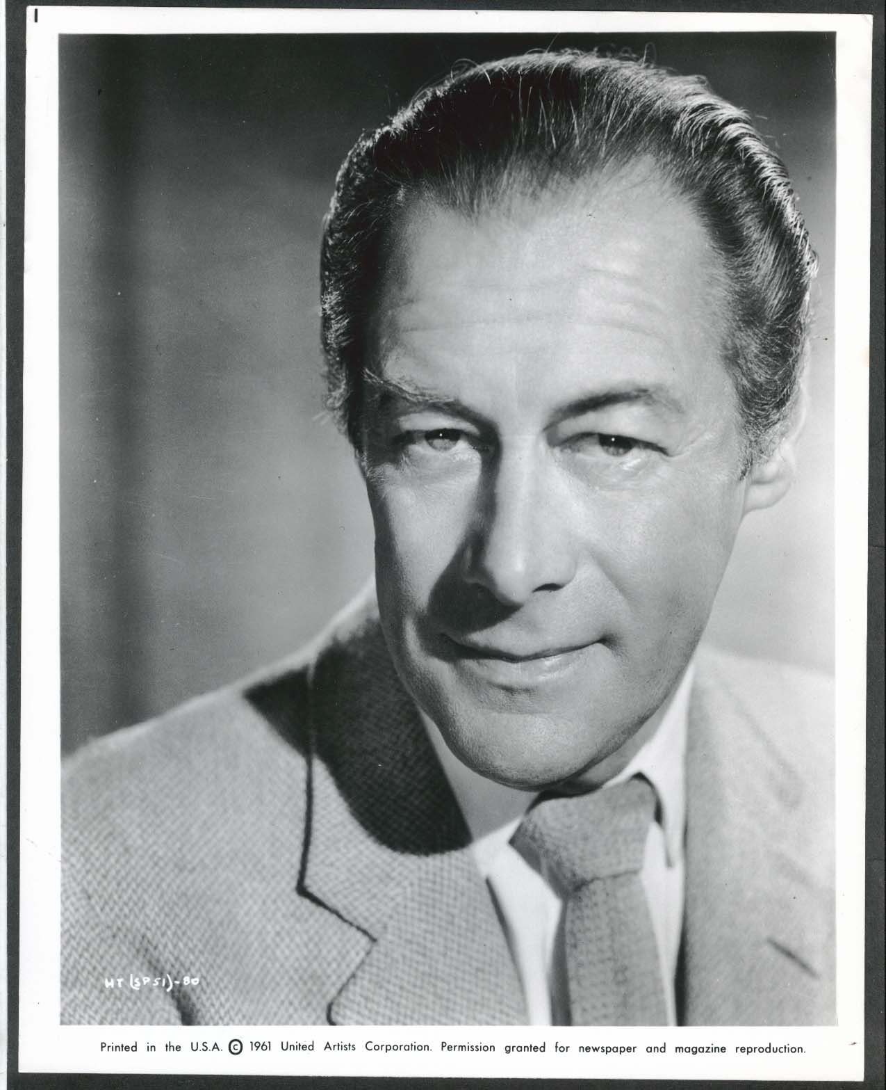 Image for Rex Harrison The Happy Thieves headshot 8x10 photograph 1961