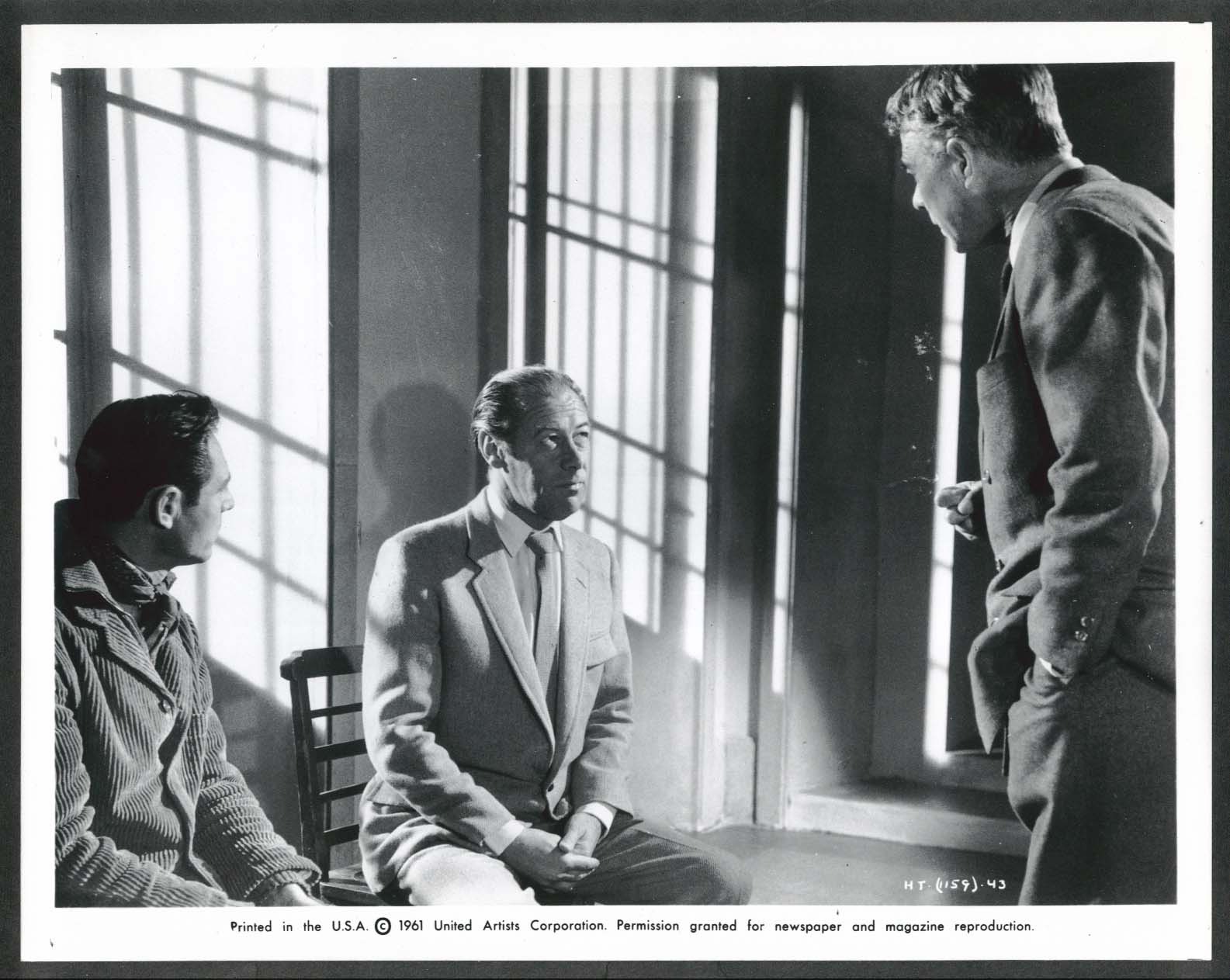 Image for Rex Harrison The Happy Thieves interrogation 8x10 photograph 1961