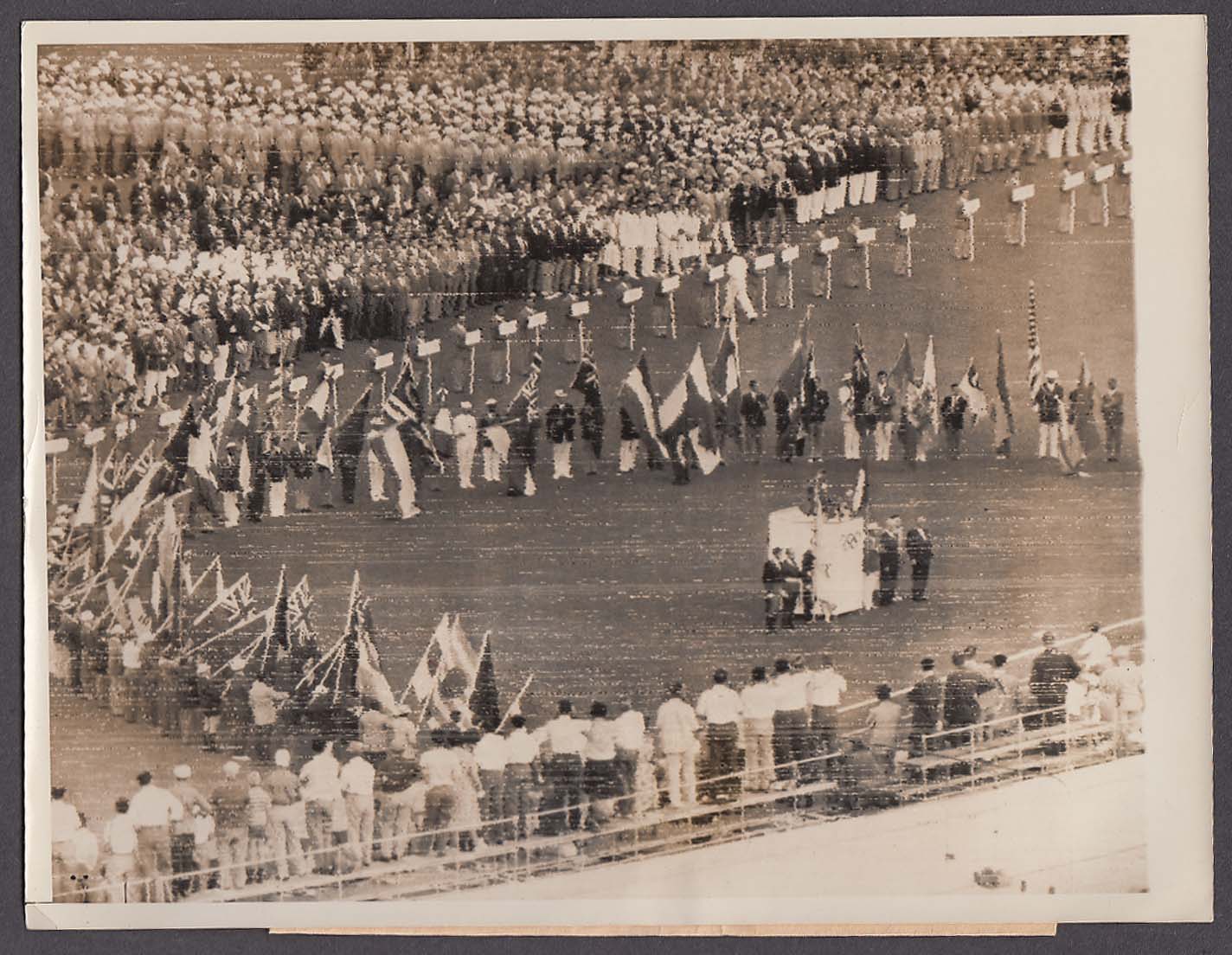 Olympic Athletes taking oath Rome Italy 8x10 news photo 1960