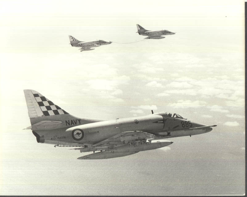Image for US Navy Douglas A-4G Skyhawk in-flight refuel ca 1974 Operation Kangaroo