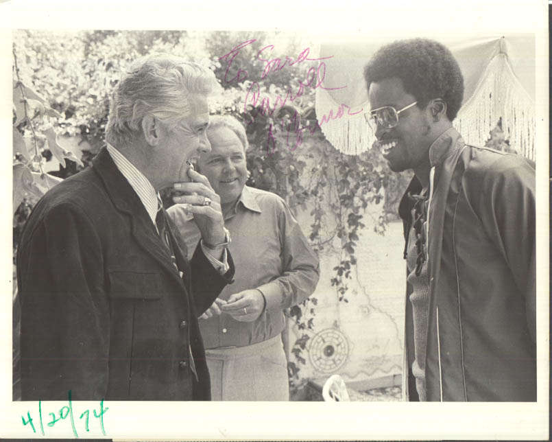 Image for Actor Carroll O'Connor SIGNED CBS-TV photo 1974 All in the Family