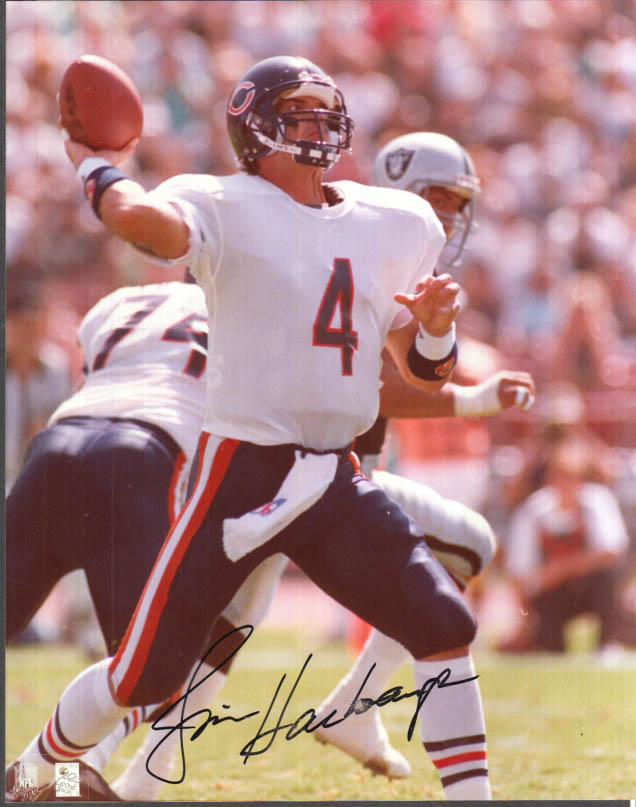 Image for SIGNED Chicago Bears QB Jim Harbaugh color photo w/ COA