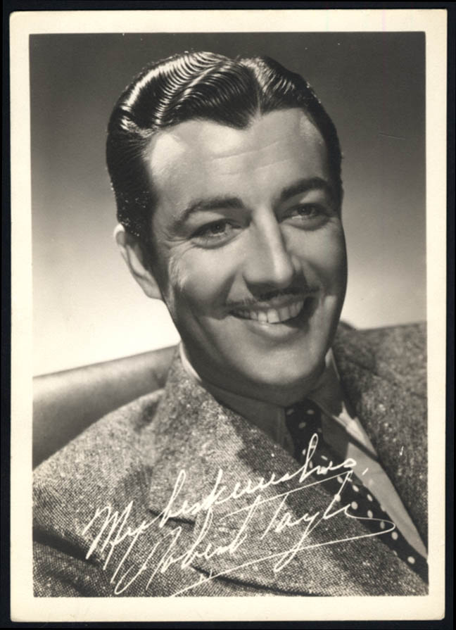 Image for Actor Robert Taylor photo 1940s facsimile autograph