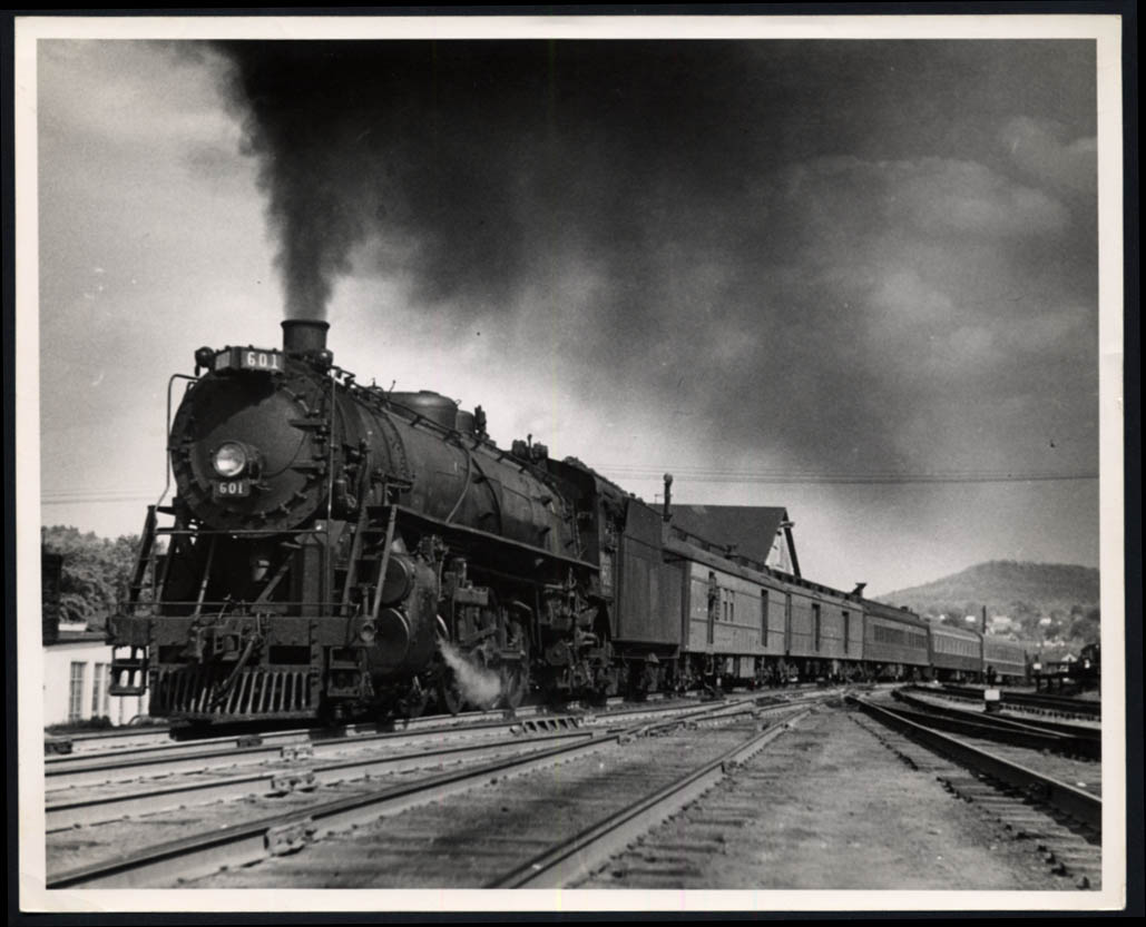 Image for Boston & Maine Railroad #601 4-8-2 The Ambassador passenger train photo 1954
